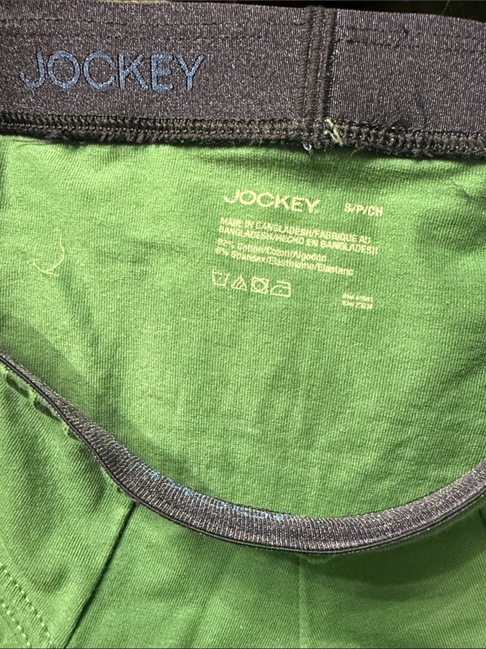 Jockey Green Briefs with Blue Trim - Picture 2 of 3